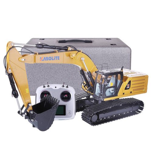 Huina 1/16 2.4G All Alloy Simulation Engineering Hydraulic Drive RC Excavator Grab Vehicle Car Model - stirlingkit