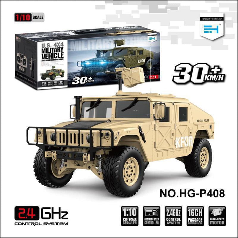 HG P408 1/10 2.4G 4WD 16CH 30km/h RC Model Car Light Sound Function U.S.4X4 Truck without Battery Charger - stirlingkit