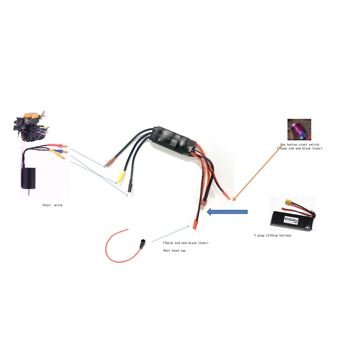 4pcs 4 Stroke RC Engine Start Kit for TOYAN FS-S100 FS-S100 (W) Four Stroke Methanol Engine - stirlingkit