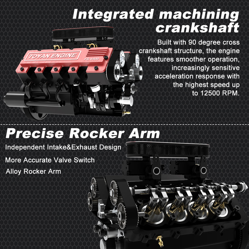 Toyan V8 FS-V800 28cc Engine RTR Nitro Engine Model Kits with Supercharger - stirlingkit