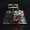 Custom Stirling Engine 2 Cylinders Hot Air Generator Model with Voltage Meter LED Bulb Science Experiment Educational Toy - stirlingkit