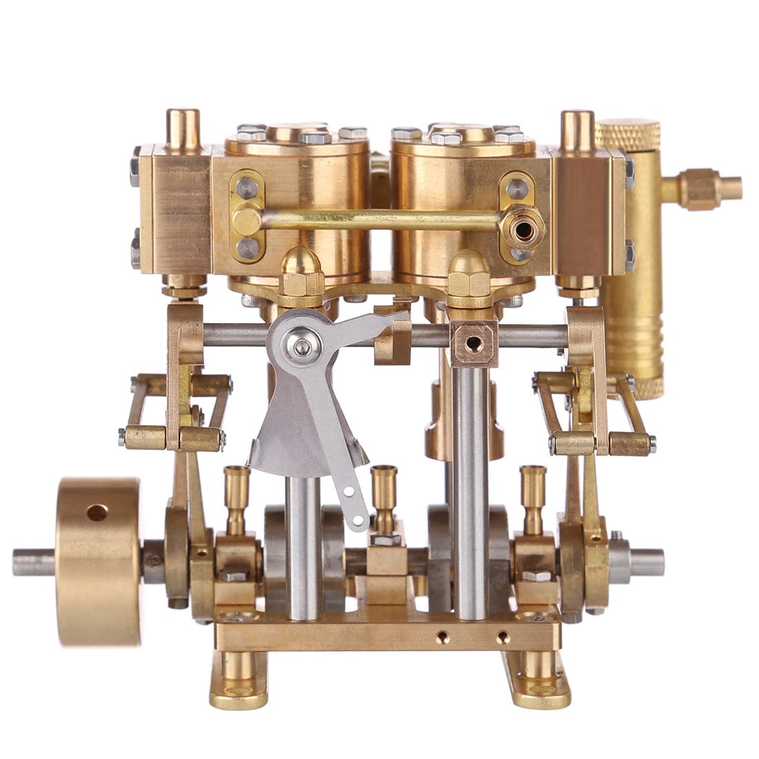 Two Cylinder Reciprocating Steam Engine Model Mini Brass Double Cylinder Reciprocating Engine Model - stirlingkit