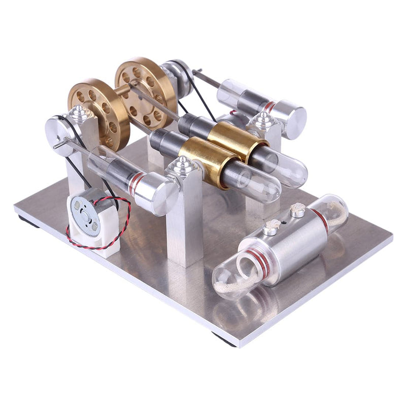 Hot Air Stirling Engine High-Power Quartz Double-Cylinder Stirling Generator Model Toy - stirlingkit