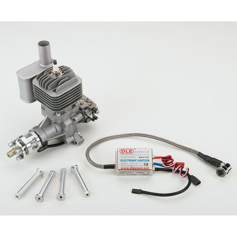 Dle Engines DLE-30 30cc Electronically Ignited Rear Carbureted Gasoline RC Aircraft Engine with Muffler for Gas Model Planes - stirlingkit