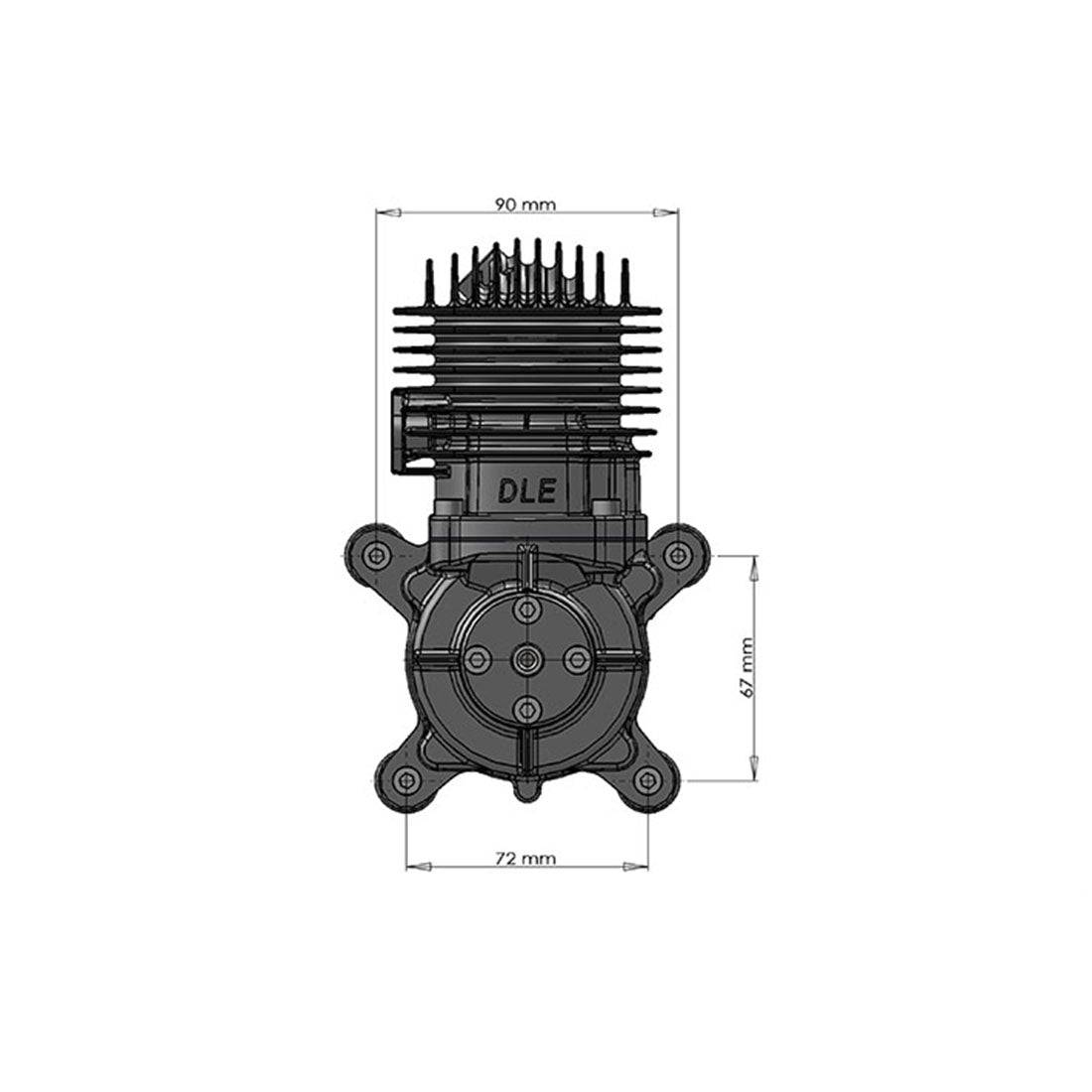 Dle Engines DLE-61 60cc Electronically Ignited Rear Exhaust Gasoline RC Aircraft Engine with Muffler for Gas Model Planes - stirlingkit