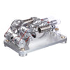 Hot Air Stirling Engine 2-Cylinder LED Flywheels Education Toy Electricity Power Generator - stirlingkit