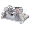 Hot Air Stirling Engine 2-Cylinder LED Flywheels Education Toy Electricity Power Generator - stirlingkit