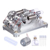 Hot Air Stirling Engine 2-Cylinder LED Flywheels Education Toy Electricity Power Generator - stirlingkit