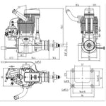 ngh GF38 38cc Single Cylinder Four Stroke Air Cooled Gasoline Engine for Fixed Wing Drone - stirlingkit