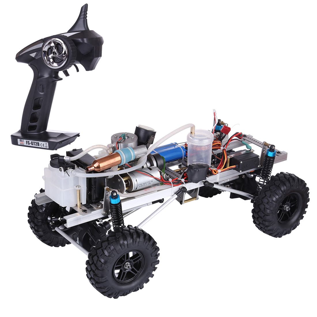 Level 15 Methanol Engine DIY 4WD Electric Generator with Reverse Function 2.4G RC Off-road Climbing Car Model（Has been installed） - stirlingkit