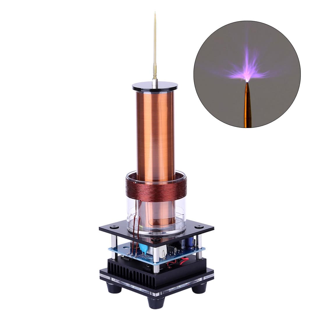 Music Tesla Coil Acrylic Base Shell Arc Plasma Loudspeaker Wireless Transmission Experiment Desktop Toy Model - stirlingkit