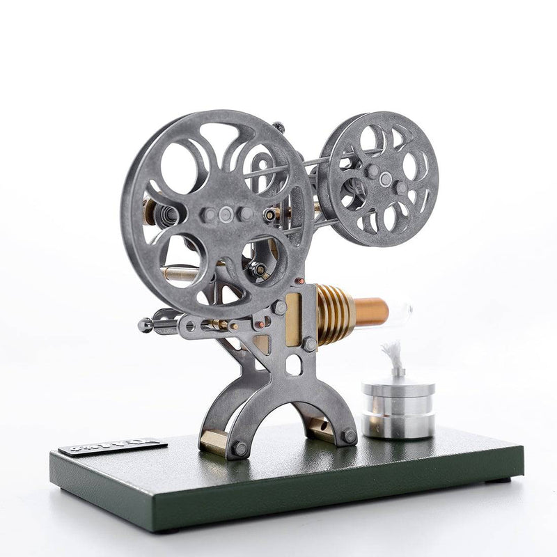 Retro Nostalgic Projection Stirling Engine External Combustion Engine DIY Steam Toy with Metal Base - Assembly Version - stirlingkit