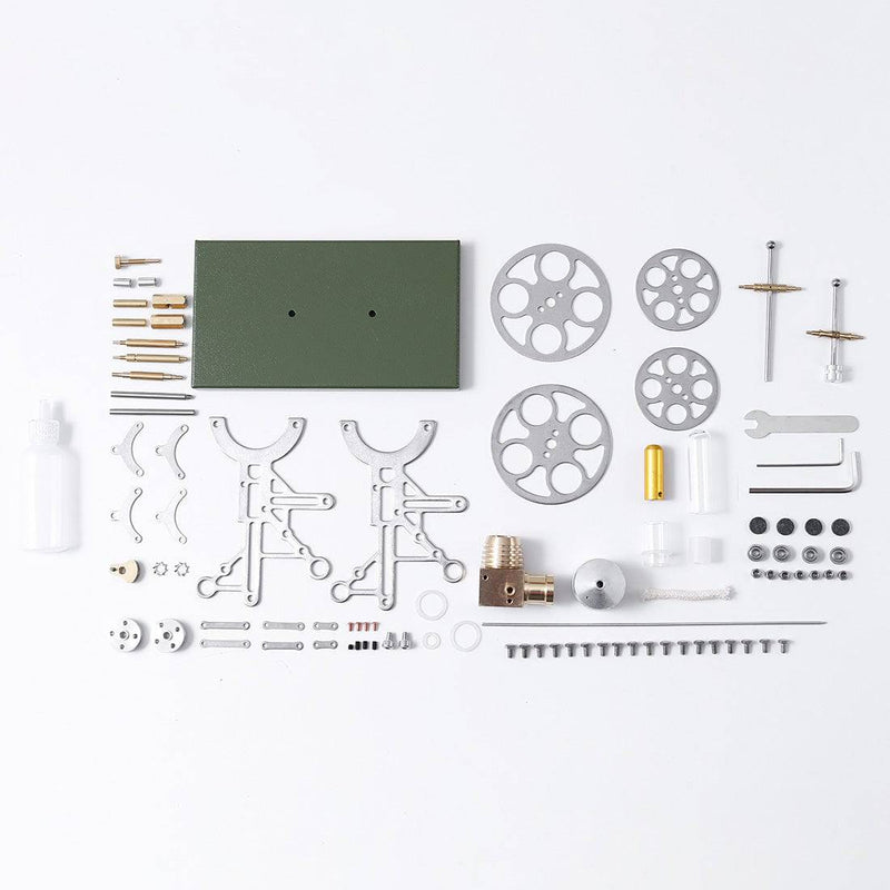 Retro Nostalgic Projection Stirling Engine External Combustion Engine DIY Steam Toy with Metal Base - Assembly Version - stirlingkit