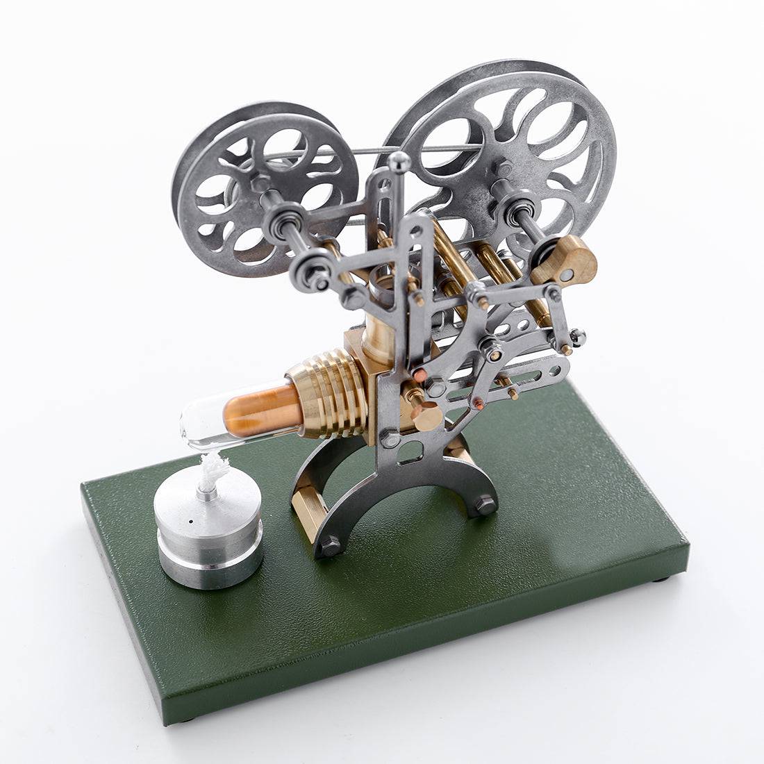 Retro Stirling Engine Motor External Combustion Engine Science Educational Model Decoration with Metal Base - stirlingkit