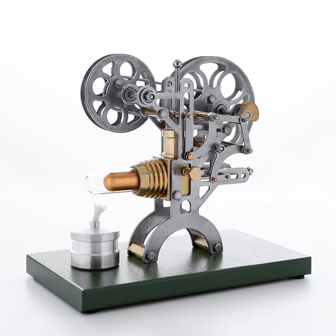 Retro Stirling Engine Motor External Combustion Engine Science Educational Model Decoration with Metal Base - stirlingkit