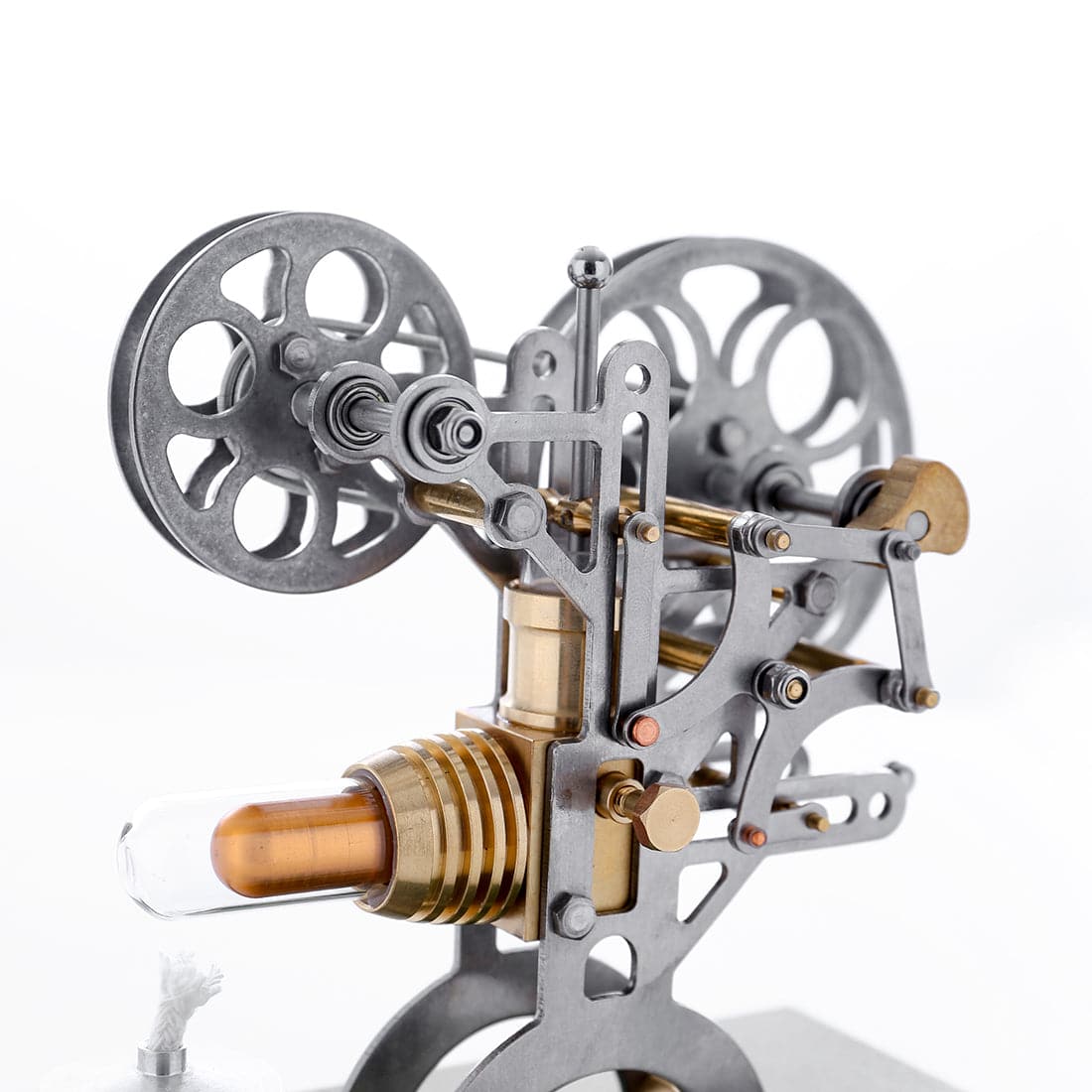 Retro Stirling Engine Motor External Combustion Engine Science Educational Model Decoration with Metal Base - stirlingkit