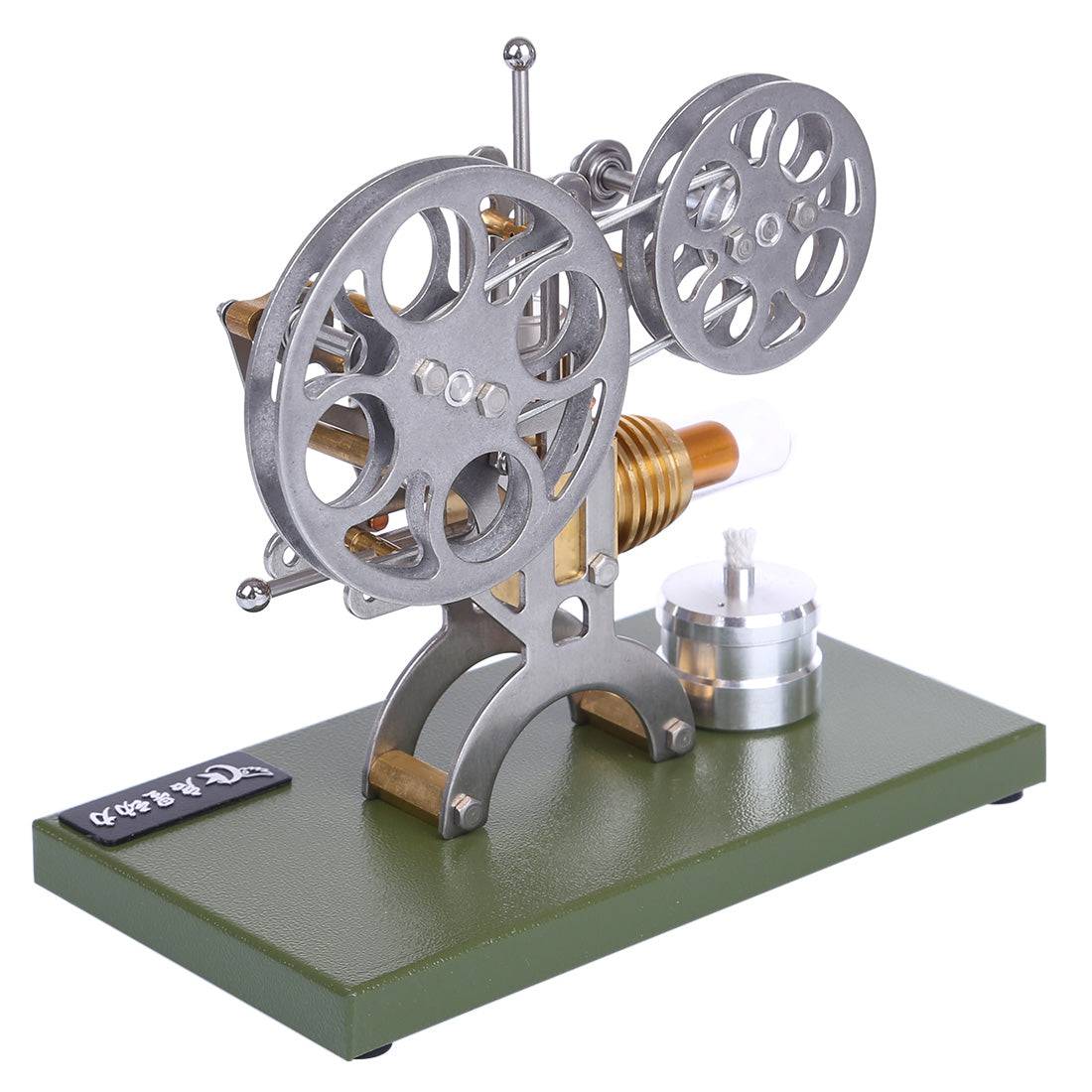 Retro Stirling Engine Motor External Combustion Engine Science Educational Model Decoration with Metal Base - stirlingkit