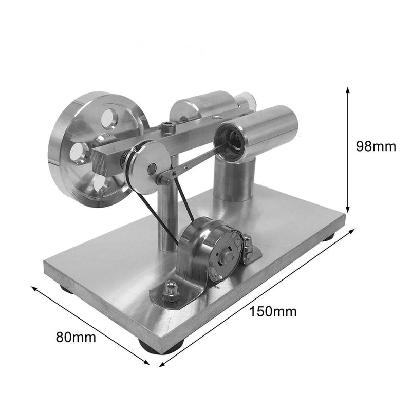 Full Metal Single Cylinder Stirling Engine Model LED Micro Generator Physical Experiment Toy - stirlingkit