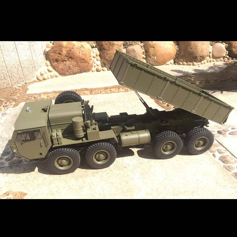 HG-P803A 1/12 2.4G 8 x 8 RC Car Dump Truck U.S. Military Truck with Light Sound Function - stirlingkit