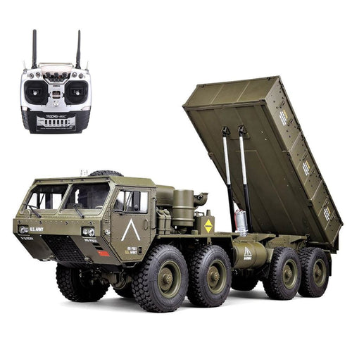 HG-P803A 1/12 2.4G 8 x 8 RC Car Dump Truck U.S. Military Truck with Light Sound Function - stirlingkit