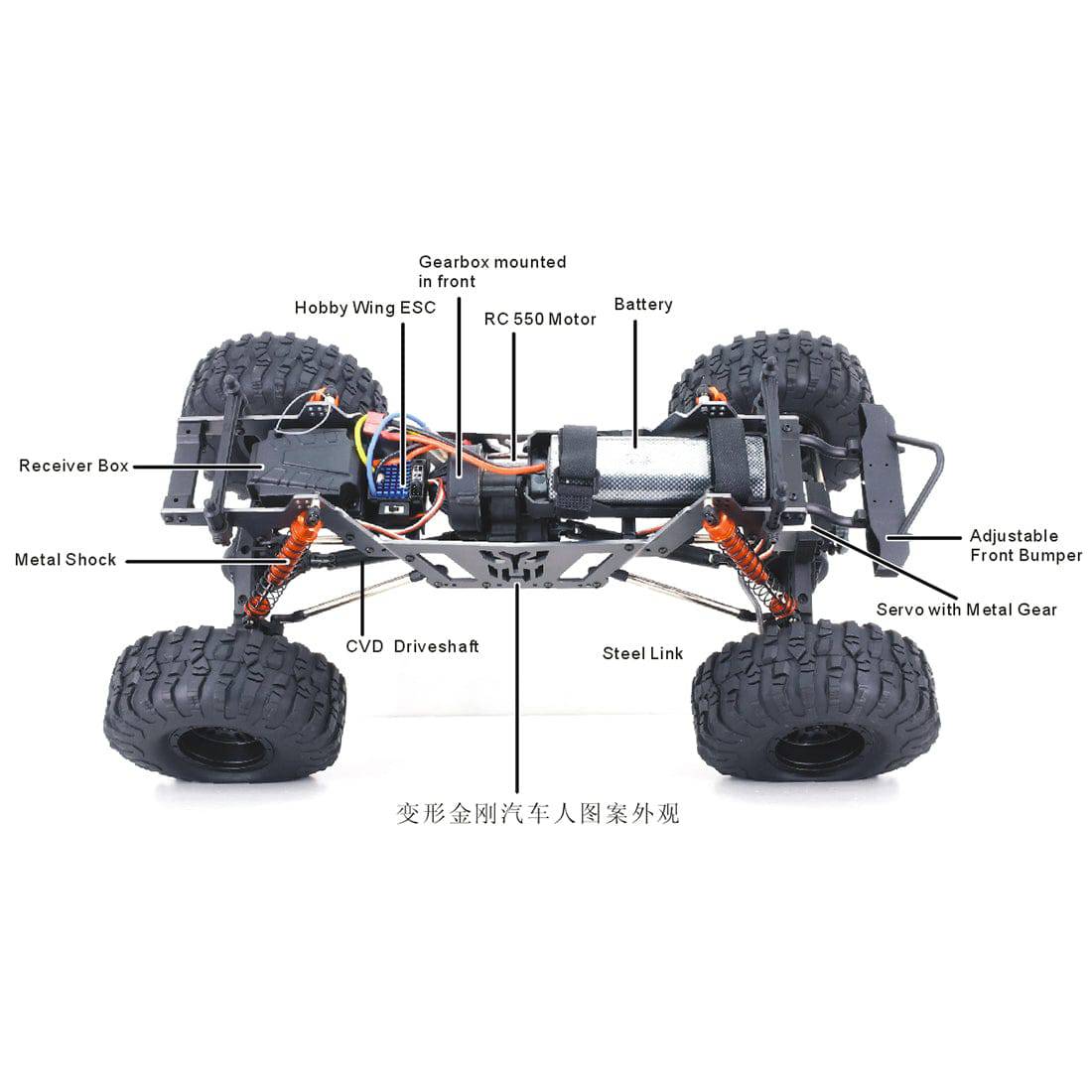 RGT 18100 TRAMPLE 1/10 2.4G 4WD RC Rock Crawler Electric Off Road Vehicle RTR - stirlingkit