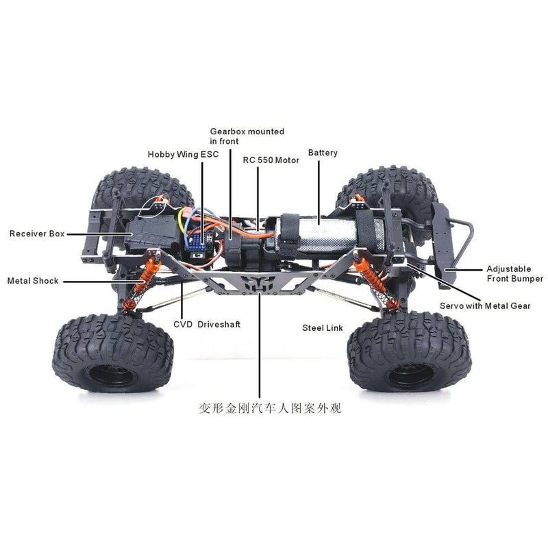 RGT 18100 TRAMPLE 1/10 2.4G 4WD RC Rock Crawler Electric Off Road Vehicle RTR - stirlingkit