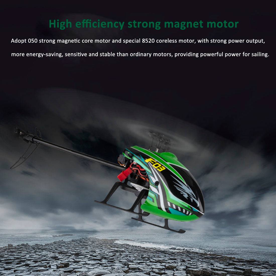 YU XIANG F03 2.4G Flybarless RC Helicopter 4CH Air Pressure Altitude Hold Single Blade - stirlingkit