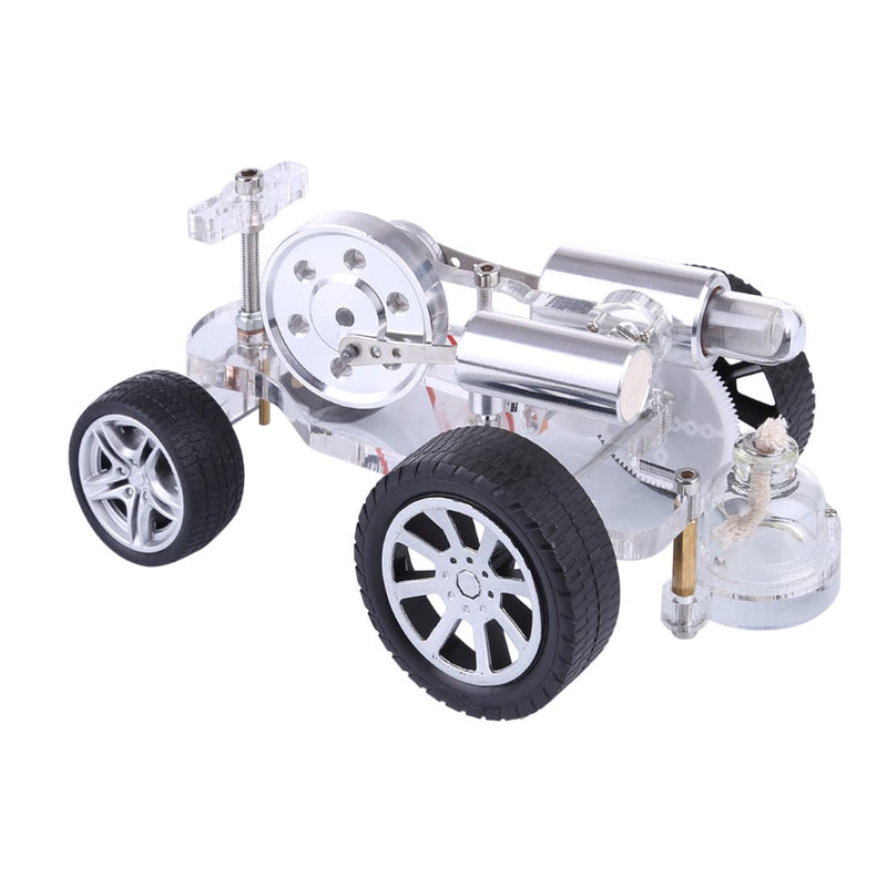Stirling Engine Car Model Kit Physical Experiment Engine with Advanced Rubber Wheel - stirlingkit