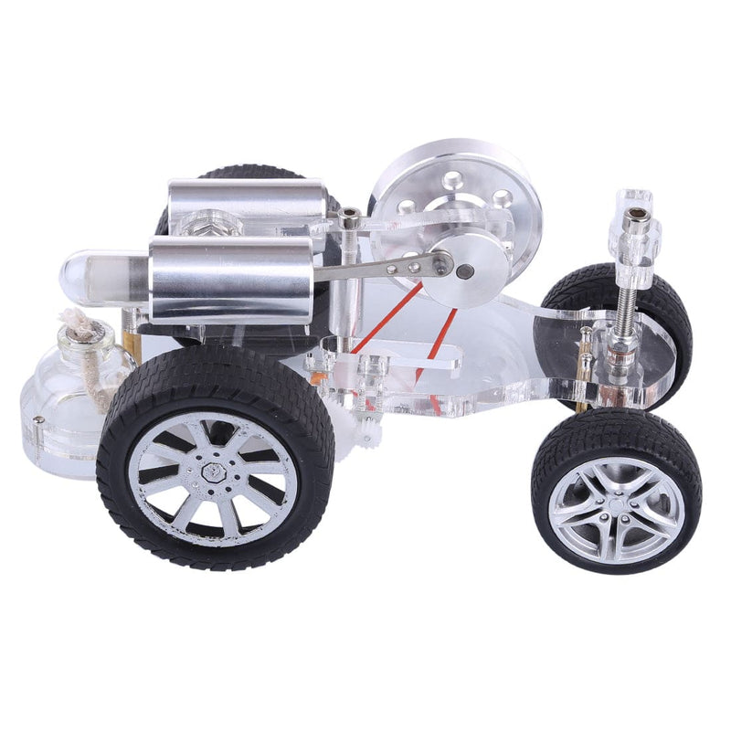 Stirling Engine Car Model Kit Physical Experiment Engine with Advanced Rubber Wheel - stirlingkit