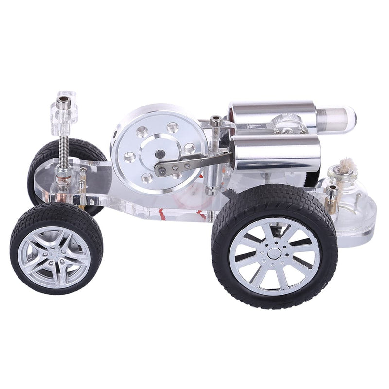 Stirling Engine Car Model Kit Physical Experiment Engine with Advanced Rubber Wheel - stirlingkit