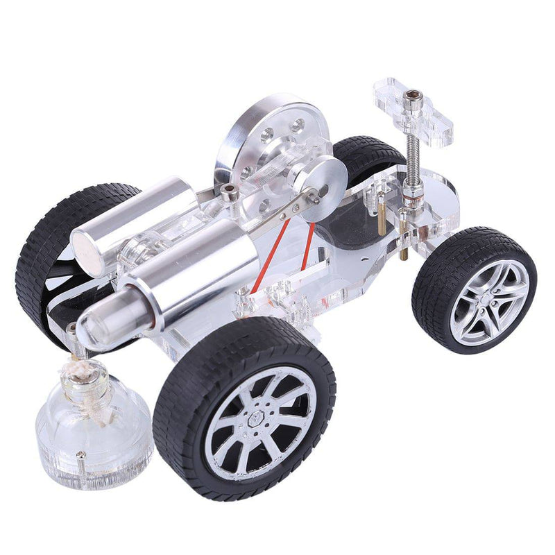 Stirling Engine Car Model Kit Physical Experiment Engine with Advanced Rubber Wheel - stirlingkit
