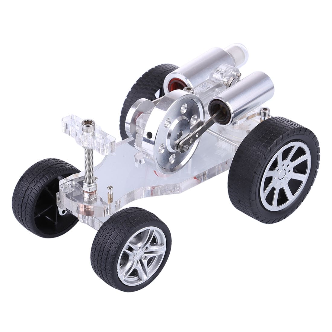 Stirling Engine Car Model Kit Physical Experiment Engine with Advanced Rubber Wheel - stirlingkit