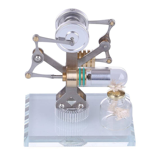 Stirling Engine Kit Miniature Balance Stirling Engine Model Toy With Crystal Glass Bottom - stirlingkit