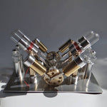 Stirling Engine Kit V-shape 4-Cylinder V4 Parallel Micro External Combustion Engine Model - stirlingkit