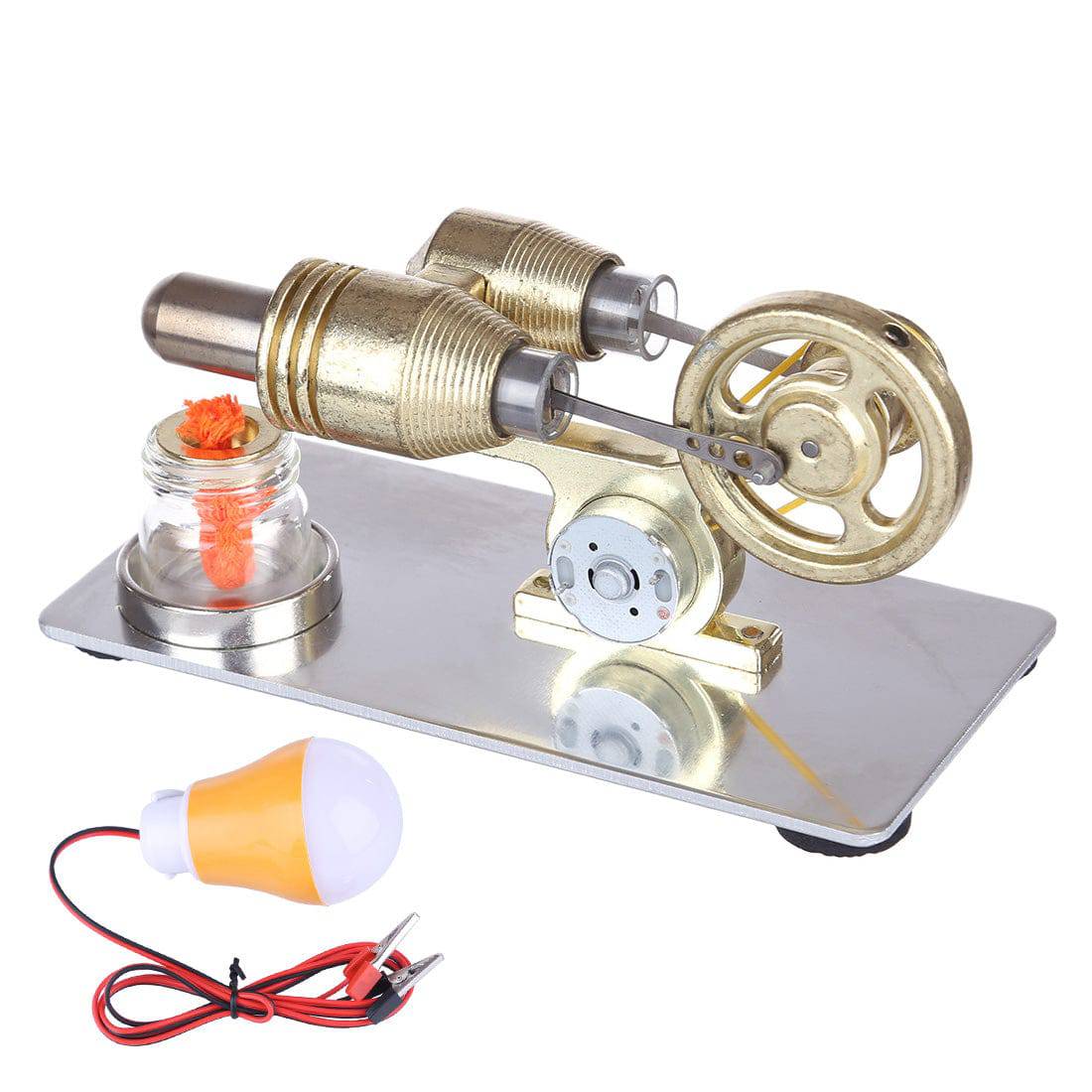 Stirling Engine Kit with Electric Generator Hot Air Physics Science Kits Educational Model Toys - stirlingkit