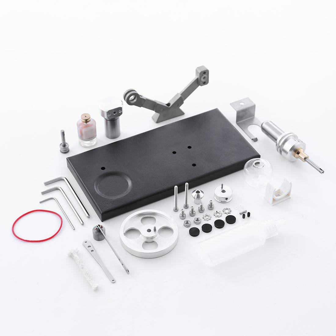Hot Air Stirling Engine Model DIY Assembly Kit Generator with 4 LED Light - stirlingkit