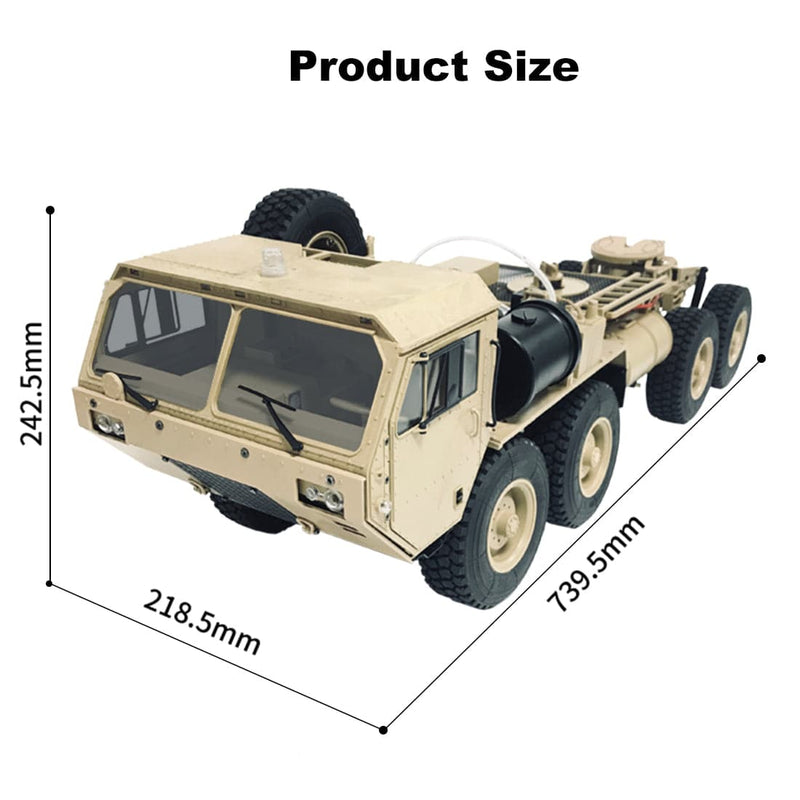 Toyan 1:12 8x8 R/C 2.4G High Horse Horsepower Methanol Gas Powered Military Truck Off-road Vehicle - stirlingkit