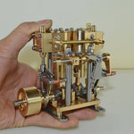 Two Cylinder Reciprocating Steam Engine Model Mini Brass Double Cylinder Reciprocating Engine Model - stirlingkit