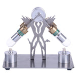 Stirling Engine Model Kit Superman Robot V-Shaped Double Cylinder Motor Model - stirlingkit