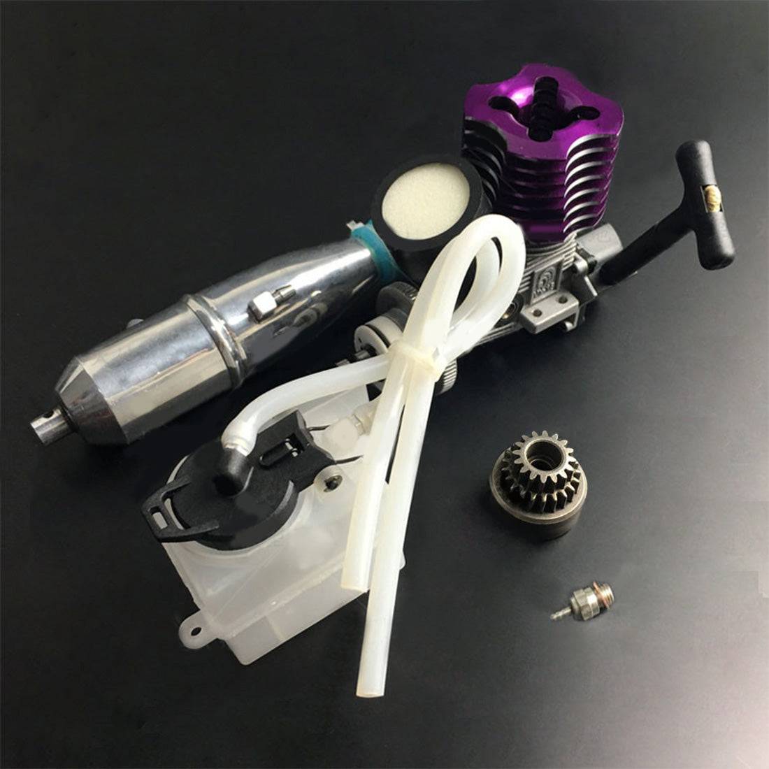ZhongYang VX Level 18 2.95cc Methanol Engine with Spark Plug Dual Gear Upgraded Set - stirlingkit