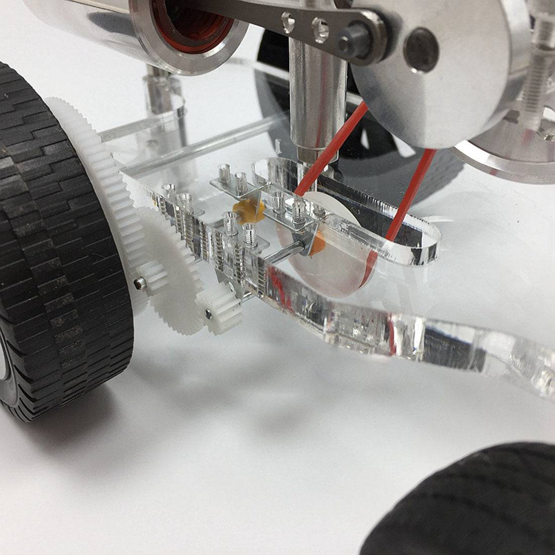 Stirling Engine Car Model Kit Physical Experiment Engine with Advanced Rubber Wheel - stirlingkit
