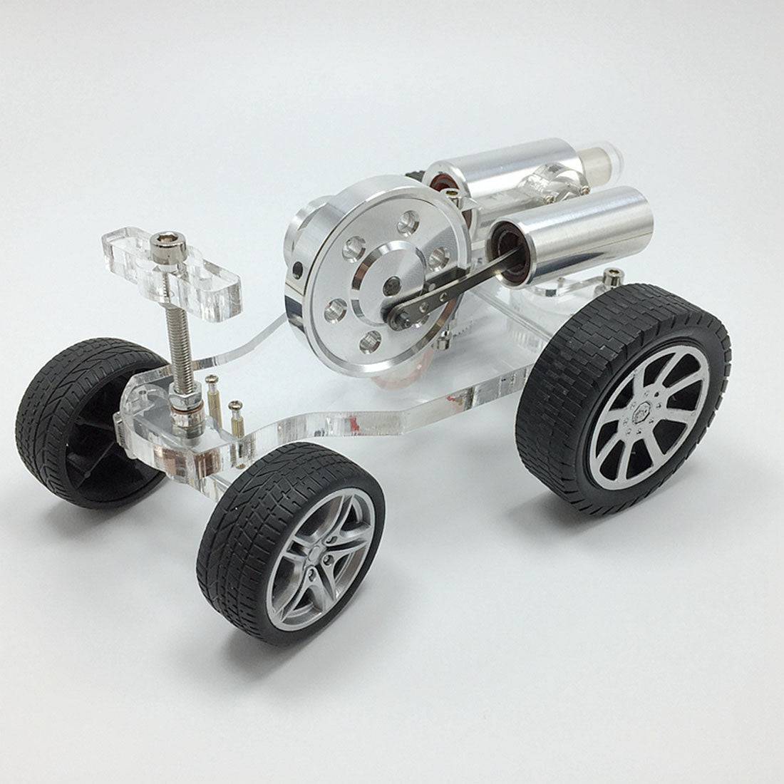 Stirling Engine Car Model Kit Physical Experiment Engine with Advanced Rubber Wheel - stirlingkit