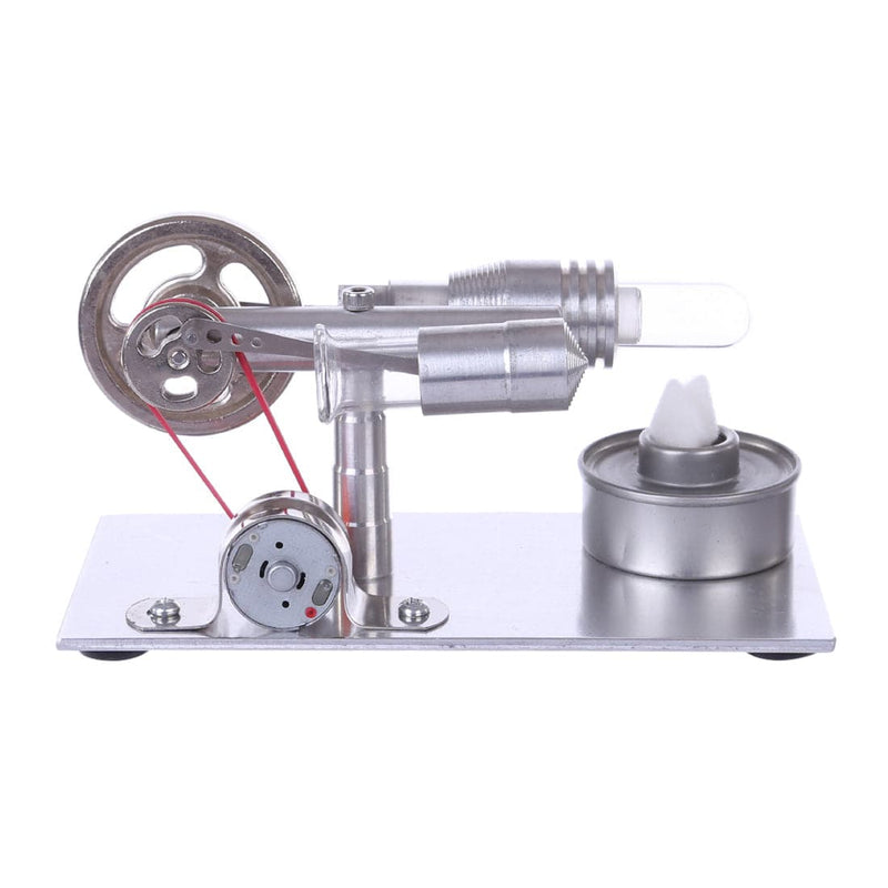 Metal Stirling Engine Model External Combustion With Light Bulb Developmental Toy - stirlingkit