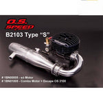 OS Speed B2103 Type R S Methanol Engine Exhaust Pipe Combo Set for 1/8 Off-road Vehicle - stirlingkit