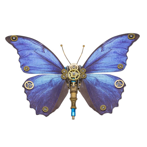 Steampunk Butterfly 3D Metal Morpho  Model DIY Kits 150PCS+ - stirlingkit