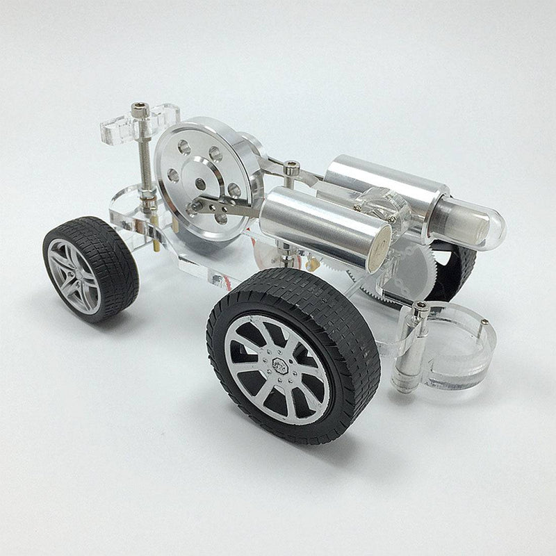 Stirling Engine Car Model Kit Physical Experiment Engine with Advanced Rubber Wheel - stirlingkit