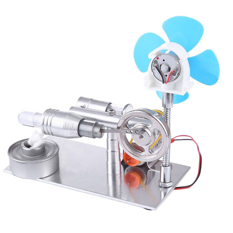 Stirling Engine Kit Single Air Stirling Engine Motor Engine Model Toy with Bulb and Fan - stirlingkit