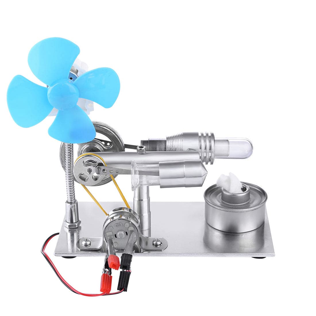 Stirling Engine Kit Single Air Stirling Engine Motor Engine Model Toy with Bulb and Fan - stirlingkit