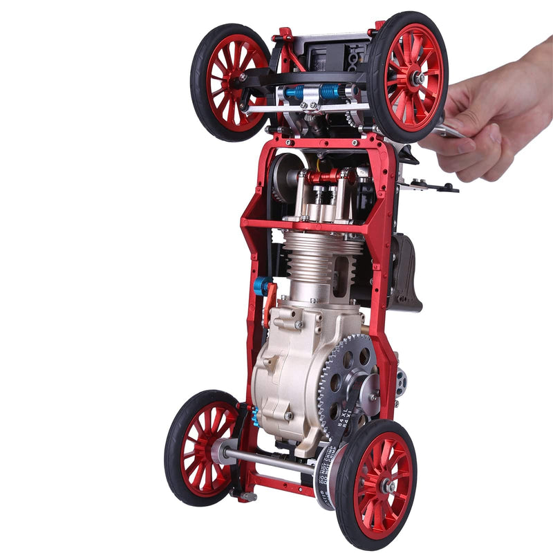 Teching Assembly Vintage Classic Car Metal Mechanical Model Toy with Electric Engine 310+pcs - stirlingkit