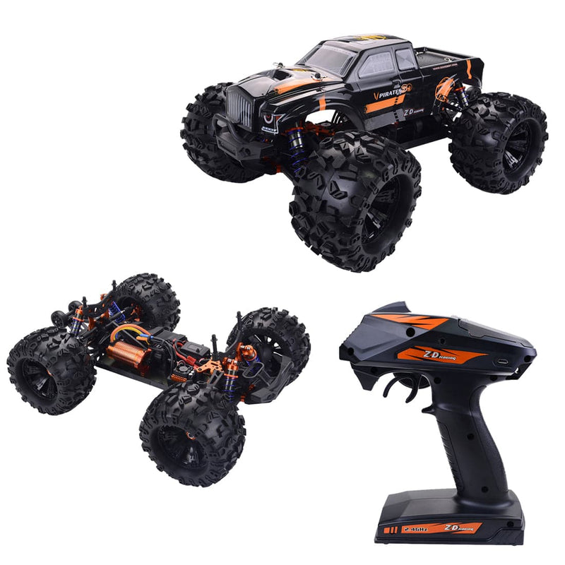 ZD Racing MT8 Pirates3 1/8 2.4G 4WD 90km/h Brushless Motor RC Car Monster Off-road Truck - stirlingkit